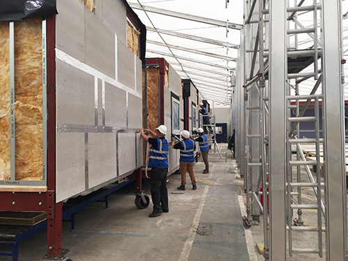 Modular units constructed on-site